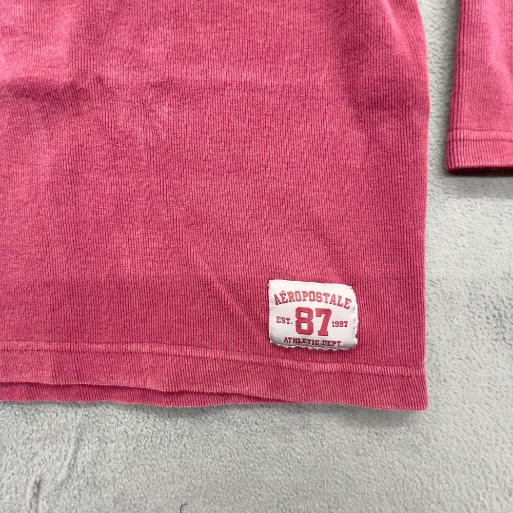 Aeropostale Burgundy Long Sleeve Crew Neck Shirt With Stripes Size XL - Picture 4 of 12
